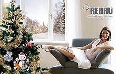 Купить пластиковые окна Rehau в Киеве. Окна с фурнитурой МАСО - двустворчатые, одна половина поворотно-откидная, 1,40х1,3 м