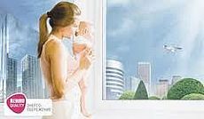 Купить пластиковые окна Rehau в Киеве. Окна с фурнитурой МАСО - двустворчатые, одна половина - глухая, вторая - поворотно-откидная, 1,45х1,6 м