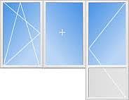 Балконный блок в квартиру, профиль Rehau e60, фурнитура Масо, стеклопакет однокамерный