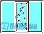 Качественное металлопластиковое окно в помещение, профиль Aluplast 4000, фурнитура Siegenia, стеклопакет однокамерный.