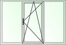 Качественное металлопластиковое окно в помещение, профиль Fenster, фурнитура Siegenia, стеклопакет однокамерный.