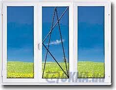 Металлопластиковое окно в помещение, профиль Almplast, фурнитура Vorne, стеклопакет двухкамерный с энергосбережением.