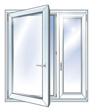 Металлопластиковое поворотно- откидное окно в помещение, профиль Aluplast 2000, фурнитура Siegenia, стеклопакет однокамерный.