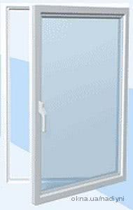 Окно из профильной системы Rehau одностворчатое поворотно-откидное с фурнитурой от компании Ворне, размер - 1,0 х 1,4 м