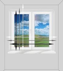 Окно профильной системы Интернова для гостиной с фурнитурой компании МАСО