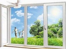 Окно из профильной системы Aluplast трехстворчатое на кухню в средней ценовой категории, размер - 1,5 х 1,1 м