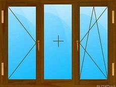 Окно Rehau трехчастное комнатное со звукоизолирующим однокамерным стеклопакетом ПВХ с фурнитурой производства Siegenia