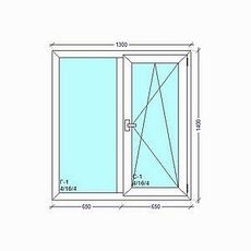 ПВХ окно ALMplast двухчастное на дачу, с фурнитурой от компании Siegenia, размер окна - 0,7 х 1,7 м