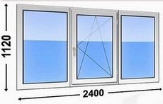ПВХ окно ALMplast трехчастное в гостиную с фурнитурой Сиегения по хорошей цене