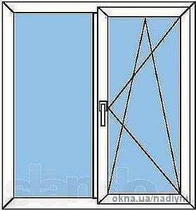 Окно ALMplast поворотное для частного дома с фурнитурой Сиегения, размер окна 1,1 х 0,7 м
