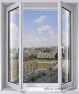 ПВХ окно от Rehau поворотно-откидное в комнату в низшей ценовой категории, размер окна 1,2 х 1,6 м