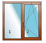 Деревянное окно из евробруса (сосна)