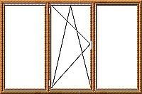 Деревянное окно из евробруса (дуб).