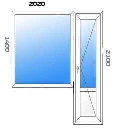 Балконный блок (окно 1200х1400 дверь 700х2100)