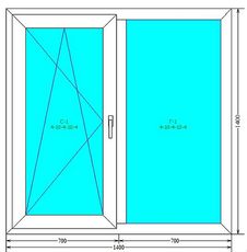 1400*1400. Немецкое окно SCHUCO Corona CT 70, фурнитура SCHUCO VarioTec, стеклопакет энергосберегающий (4-10-4-10-4i)