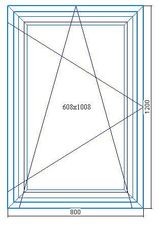 800*1200. Немецкое окно SCHUCO Corona SI 82 Rondo, фурнитура SCHUCO VarioTec скрытая, стеклопакет энергосберегающий (4-18-4-18-4i)