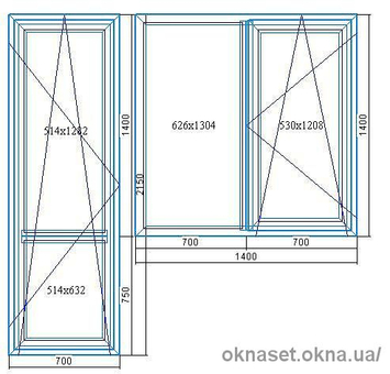 Балконный блок. Балконная дверь 700*2150, окно 1400*1400. Немецкий профиль SCHUCO Corona SI 82 Rondo, скрытая фурнитура SHUCO VorioTec, стеклопакет энергосберегающий (4-18-4-18-4i).