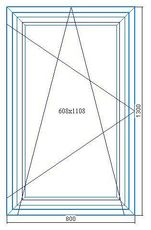 800*1300. ПВХ окно КВЕ Balance, фурнитура WinkHaus autoPilot, энергосберегающий стеклопакет (4-12-4-12-4i).