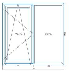 1400*1400. ПВХ окно КВЕ Balance, фурнитура WinkHaus autoPilot, энергосберегающий стеклопакет (4-12-4-12-4i).