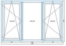 2100*1400 ПВХ окно КВЕ Classic, фурнитура WinkHaus autoPilot, энергосберегающий стеклопакет (4-6-4-6-4i).