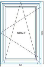 820*1270 Немецкое окно SCHUCO Corona CT 70, фурнитура SCHUCO VarioTec, стеклопакет (6-12-4-8-4i) шестерка каленая, с бронированной пленкой, энергосберегающий.