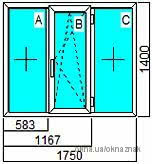 Окна Rehau Euro 60 в Киеве, 1750x1400