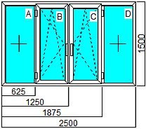 Балконы Киев, остекление балконов окнами ALMplast, 2500х1500