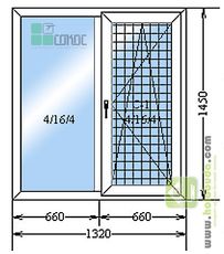 Металлопластиковое окно на кухню или детскую комнату из профля KBE Balance (КБЕ Баланс)