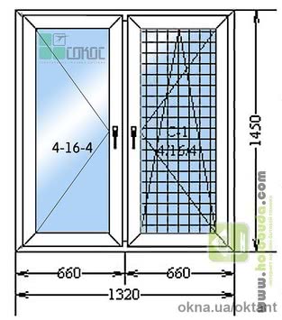 Металлопластиковое двухстворчатое окно КВЕ Balance (КБЕ Баланс)