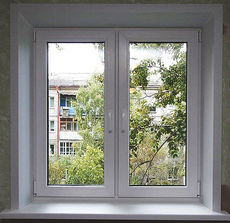 Окно для дачи с двумя поворотно-откидными створками