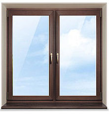 Ламинированное металлопластиковое окно Rehau (1400х1320 мм) в спальню от производителя