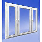 трехчастное окно в профильной системе WDS 2100 мм. 1400 мм. 1760 грн.