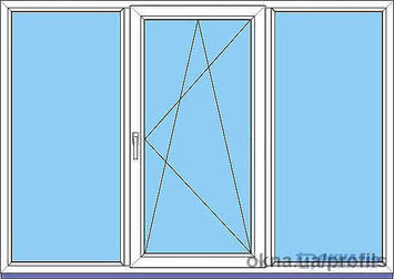 Трехчастное окно WINHOUSE 6060 размеры 1750х1350 мм