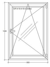 Окно одинарное пов-отк.