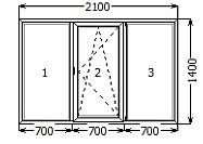 Окно 2,1х1,4 KBE Optima