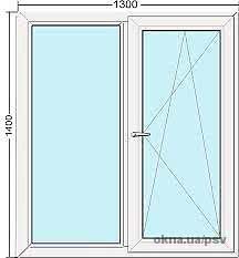 Окно кухонное 1.30х1,40