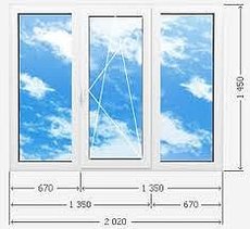 Трехстворчатое 2,02х1,45