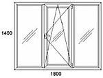 Окно трехстворчатое