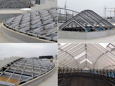 Зенитные фонари сложной формы.