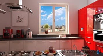 Окно на кухню. Наружная ламинация.