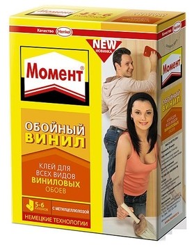 Клей обойный для всех видов виниловых обоев Момент Винил