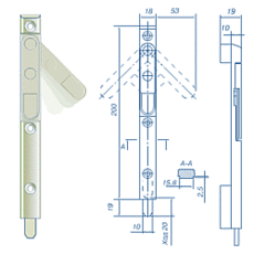 Шпингалет накладной СТН-0818