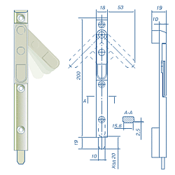 Шпингалет накладной СТН-0818