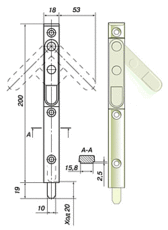Шпингалет накладной СТН - 0827