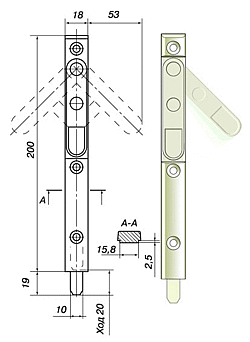 Шпингалет накладной СТН - 0827
