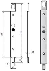 Шпингалет накладной СТН-1702