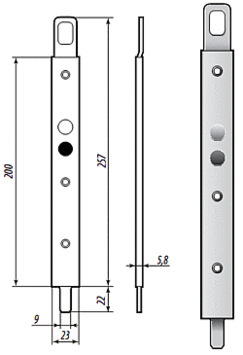 Шпингалет накладной СТН-1702