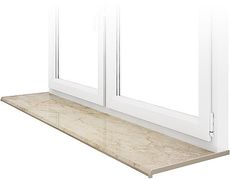 Подоконник премиум-класса Данке Creme de Turque – светло-бежевый мрамор