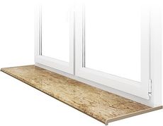 Подоконник ПВХ белого цвета РИФ сатиновая поверхность
