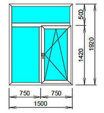 Окно с фрамугой